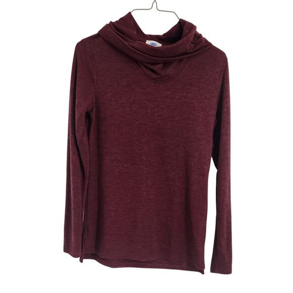 Old Navy Burgundy Cowl Neck Long Sleeve Top - Size XS - Picture 1 of 4